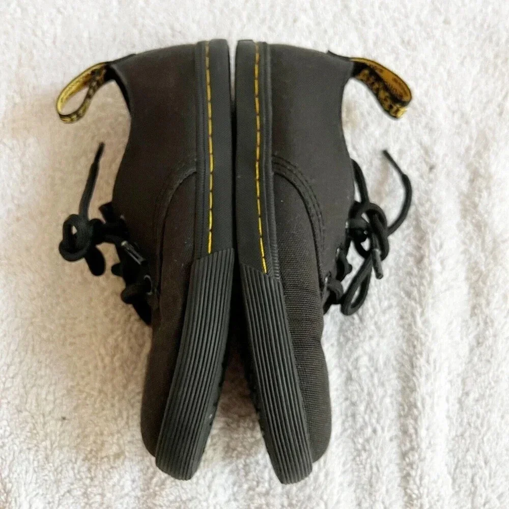 Dr. Doc Martens Kids Unisex 13 Black Santanita J Canvas Shoes Sneakers Lace Up